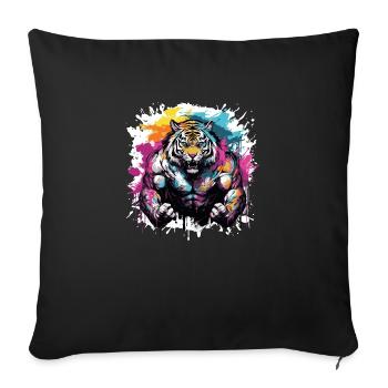 Muscles du tigre - Housse de coussin décorative 45 x 45 cm - noir - Devant
