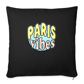 Paris Vibes - Sofa pillowcase 17,3'' x 17,3'' (45 x 45 cm) - black - Front
