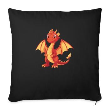 Drache - Sofakissenbezug 45 x 45 cm - Schwarz - Vorne