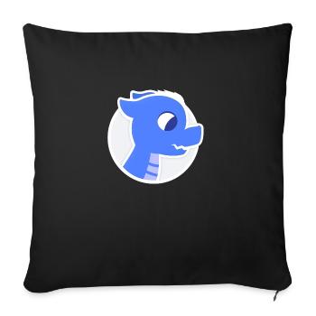 Cute Blue Cozy Dragon - Sofa pillowcase 17,3'' x 17,3'' (45 x 45 cm) - black - Front