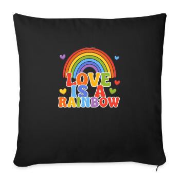 Love Is A Rainbow - Sofa pillowcase 17,3'' x 17,3'' (45 x 45 cm) - black - Front
