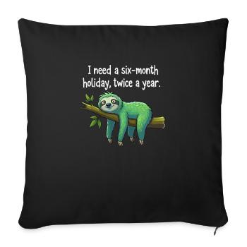 Vacances de paresseux - Housse de coussin décorative 45 x 45 cm - noir - Devant