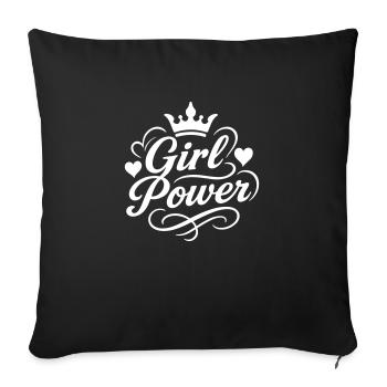 Le dicton du pouvoir des filles - Housse de coussin décorative 45 x 45 cm - noir - Devant