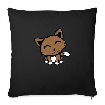 Cat Pet Animal Cute Little Kitten Friendly - Sofa pillowcase 17,3'' x 17,3'' (45 x 45 cm) - black - Front