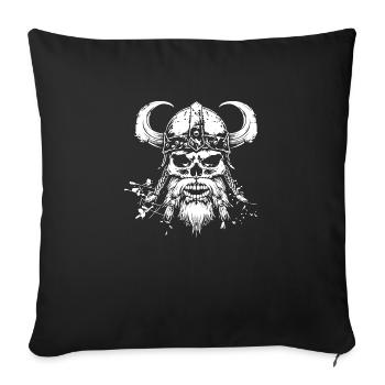 Crâne viking 1 - Housse de coussin décorative 45 x 45 cm - noir - Devant