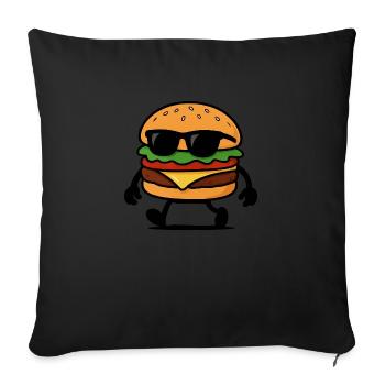 Lunettes de soleil Burger - Housse de coussin décorative 45 x 45 cm - noir - Devant