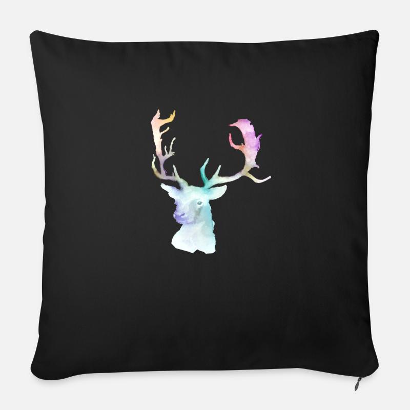 Hirsch - Sofakissenbezug 45 x 45 cm - Schwarz
