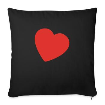 little heart EN - Sofa pillowcase 17,3'' x 17,3'' (45 x 45 cm) - black - Front