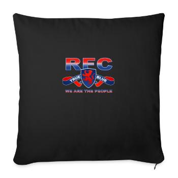 true blue - Sofa pillowcase 17,3'' x 17,3'' (45 x 45 cm) - black - Front