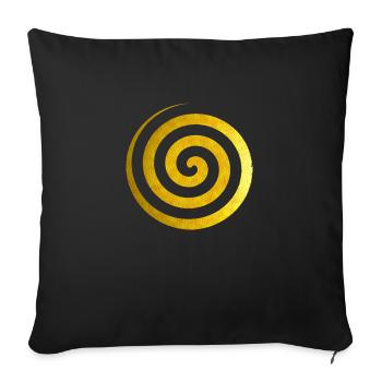 Spirale d'or - Housse de coussin décorative 45 x 45 cm - noir - Devant