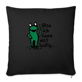 Grenouille + sort - Housse de coussin décorative 45 x 45 cm - noir - Devant