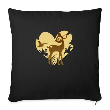 Rehkitz - Sofa pillowcase 17,3'' x 17,3'' (45 x 45 cm) - black - Front