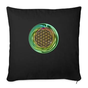 Fleur de la vie - Ring 1 - Housse de coussin décorative 45 x 45 cm - noir - Devant