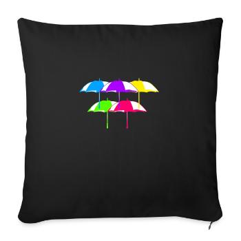 umbrellas - Sofa pillowcase 17,3'' x 17,3'' (45 x 45 cm) - black - Front