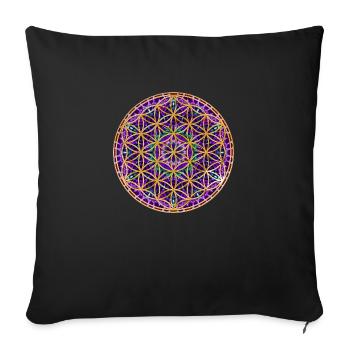 Flower of Life - Mandala - Sofa pillowcase 17,3'' x 17,3'' (45 x 45 cm) - black - Front