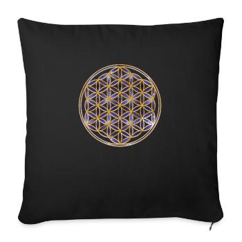 Flower of Life - Universe - Sofa pillowcase 17,3'' x 17,3'' (45 x 45 cm) - black - Front