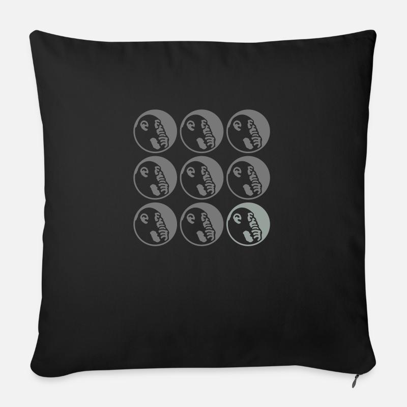 Denkeraffe Pattern - Sofakissenbezug 45 x 45 cm - Schwarz