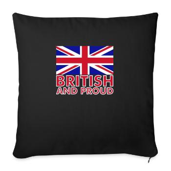 British and Proud - Sofa pillowcase 17,3'' x 17,3'' (45 x 45 cm) - black - Front
