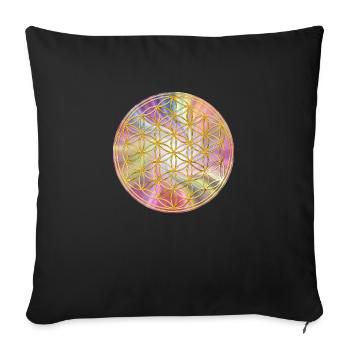 Flower of Life | flower of life | Gold Stained 3 - Sofa pillowcase 17,3'' x 17,3'' (45 x 45 cm) - black - Front