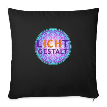 Flower of Life | flower of life | LIGHT FORM - Sofa pillowcase 17,3'' x 17,3'' (45 x 45 cm) - black - Front