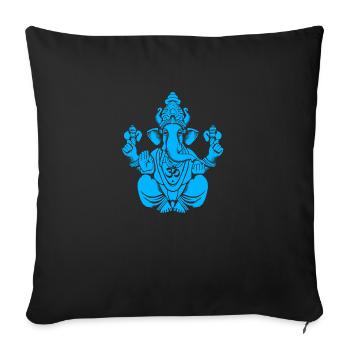 Blue Ganesh - Sofa pillowcase 17,3'' x 17,3'' (45 x 45 cm) - black - Front