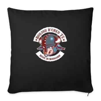 Boujou d'cheu Té - Housse de coussin décorative 45 x 45 cm - noir - Devant