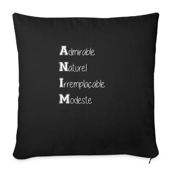 ANIM-blanc - Housse de coussin décorative 45 x 45 cm - noir - Devant