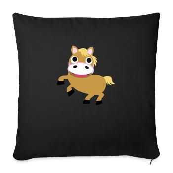 Pony - Haflinger - Sofakissenbezug 45 x 45 cm - Schwarz - Vorne
