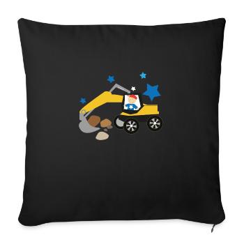 Bagger - Sofakissenbezug 45 x 45 cm - Schwarz - Vorne