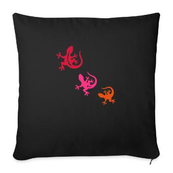 GECKO trio - Housse de coussin décorative 45 x 45 cm - noir - Devant