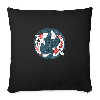 Koi circle - Housse de coussin décorative 45 x 45 cm - noir - Devant