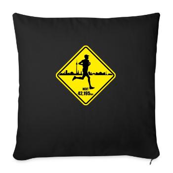 Marathon Roadsign Berlin - Sofakissenbezug 45 x 45 cm - Schwarz - Vorne