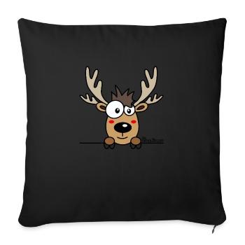 Baby Renne Noël, Cadeaux - Housse de coussin décorative 45 x 45 cm - noir - Devant