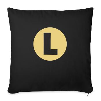 L - Sofa pillowcase 17,3'' x 17,3'' (45 x 45 cm) - black - Front