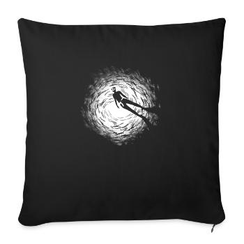 Plongeur apnee entouré de poisson - Housse de coussin décorative 45 x 45 cm - noir - Devant