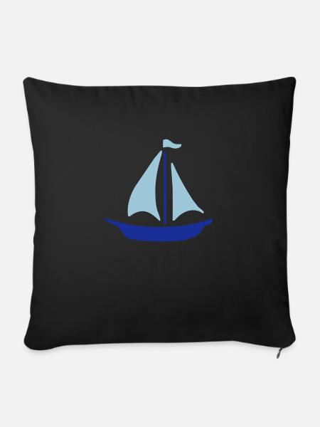 segelboot - boot - segeln - Sofakissenbezug 45 x 45 cm - Schwarz