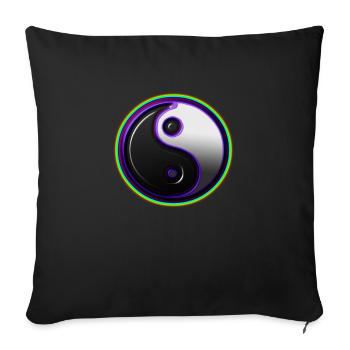 Ying Yang spirit - Sofa pillowcase 17,3'' x 17,3'' (45 x 45 cm) - black - Front