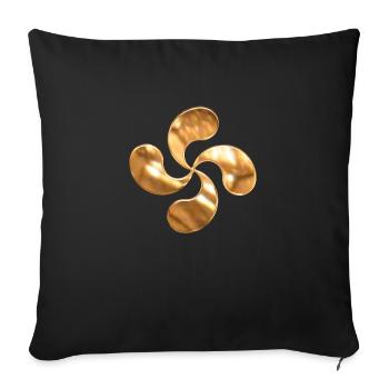 Baskische Quer - Sofakissenbezug 45 x 45 cm - Schwarz - Vorne