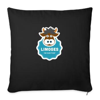 Vache Limousine, Limoges - Housse de coussin décorative 45 x 45 cm - noir - Devant
