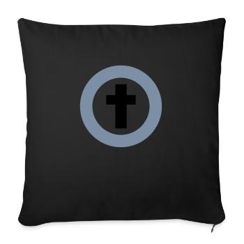 encerclé croix / circled cross (rel, 2c) - Housse de coussin décorative 45 x 45 cm - noir - Devant