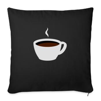 Tasse à café - Housse de coussin décorative 45 x 45 cm - noir - Devant