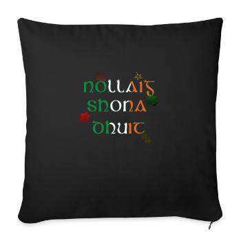 nollaig shona dhuit - Sofa pillowcase 17,3'' x 17,3'' (45 x 45 cm) - black - Front