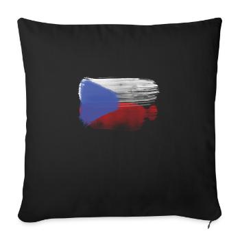 Tschechische flagge - Sofakissenbezug 45 x 45 cm - Schwarz - Vorne