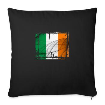 Ireland Flag - Sofa pillowcase 17,3'' x 17,3'' (45 x 45 cm) - black - Front