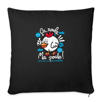 ma poule fonce - Housse de coussin décorative 45 x 45 cm - noir - Devant