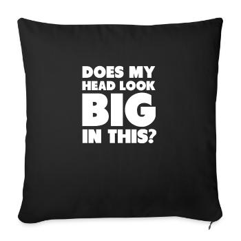 Spreadshirt BIG HEAD - Sofa pillowcase 17,3'' x 17,3'' (45 x 45 cm) - black - Front