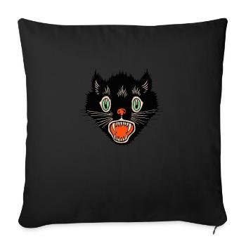 Vintage Halloween Scared Black Cat - Sofa pillowcase 17,3'' x 17,3'' (45 x 45 cm) - black - Front