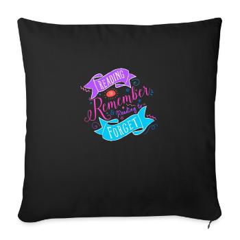 Reading to - Sofa pillowcase 17,3'' x 17,3'' (45 x 45 cm) - black - Front
