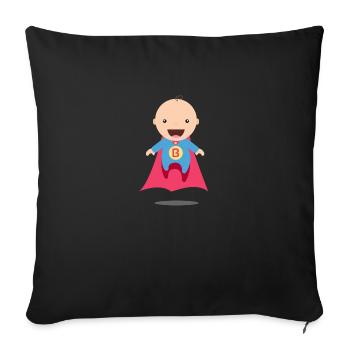 Super Baby - Housse de coussin décorative 45 x 45 cm - noir - Devant