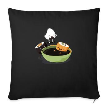 Sushi Bath - Sofa pillowcase 17,3'' x 17,3'' (45 x 45 cm) - black - Front